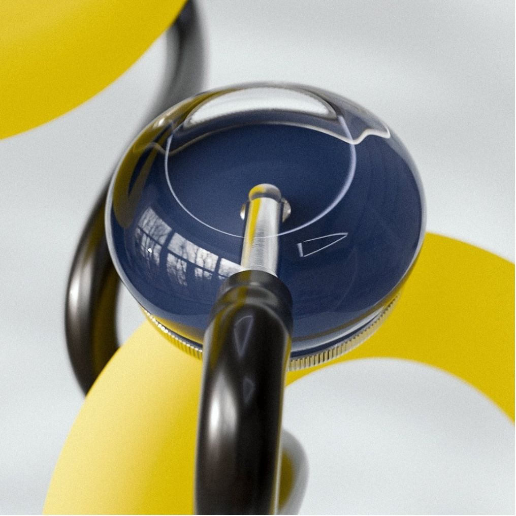 Solid color navy blue stethoscope design