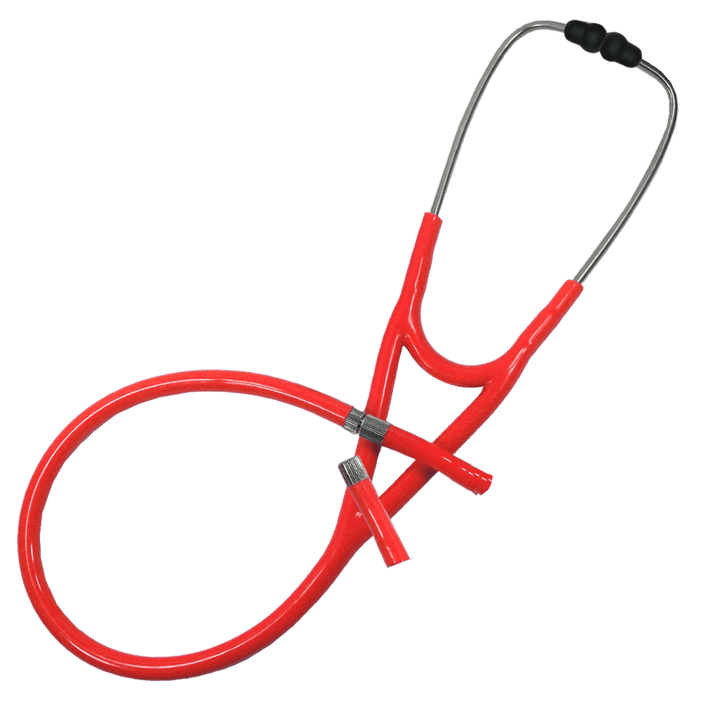 Ultrascope Tubing Only Duo (1 Stem Head w/ 2 Connectors) / red Stethoscope Tubing