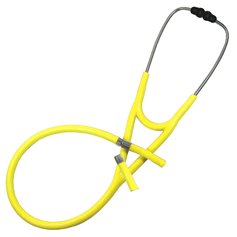 Ultrascope Tubing Only Duo (1 Stem Head w/ 2 Connectors) / Yellow Stethoscope Tubing