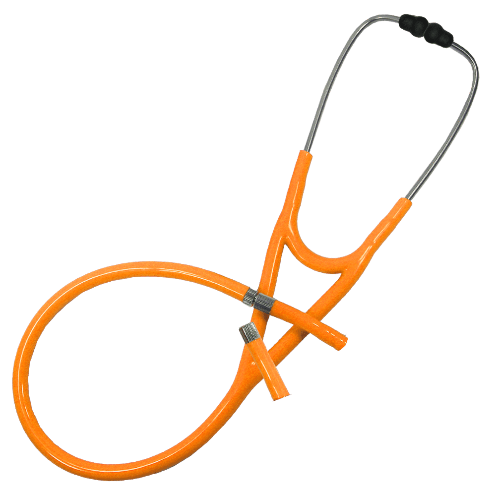 Ultrascope Tubing Only Duo (1 Stem Head w/ 2 Connectors) / Orange Stethoscope Tubing