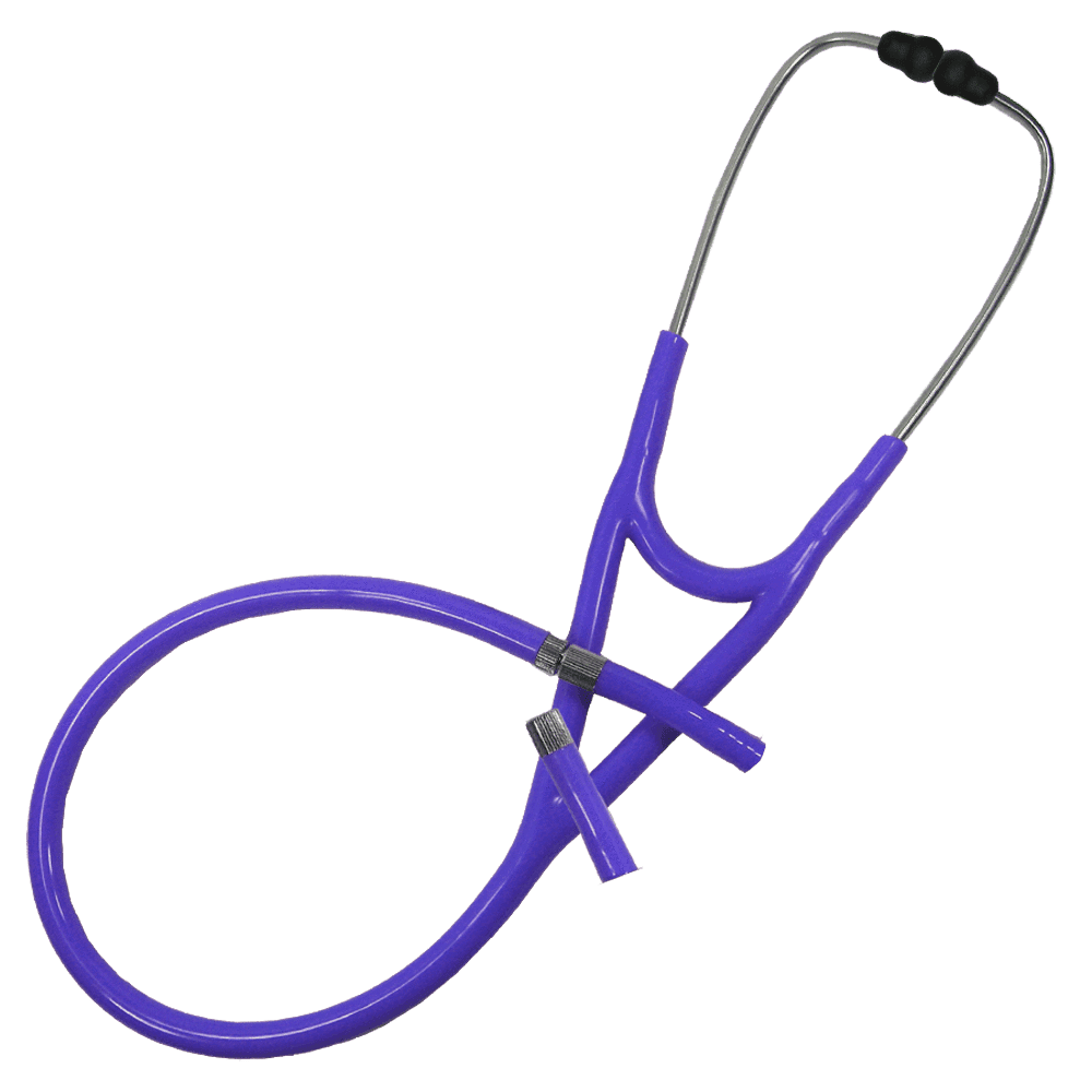 Ultrascope Tubing Only Duo (1 Stem Head w/ 2 Connectors) / Purple Stethoscope Tubing